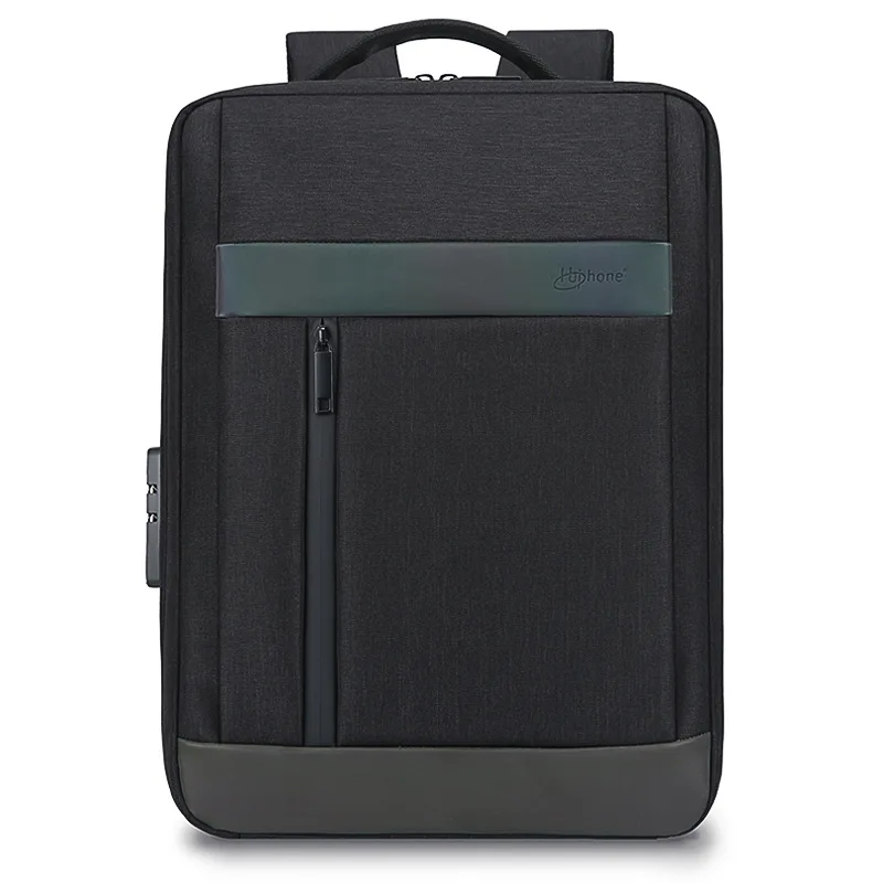 

2020 Simple backpack business computer backpack version security with lock student bag multi-function USB luminous cloth bag