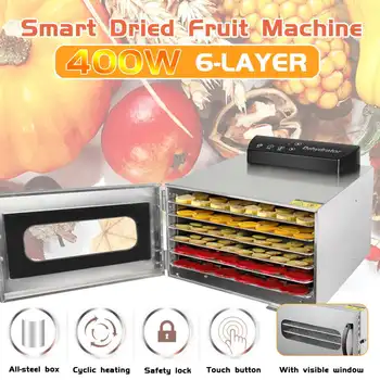 

6Layers Food Dehydrator Snacks Dehydration Dryer Fruit Vegetable Herb Pet Meat Drying Machine Stainless Steel 110V 220V EU US AU