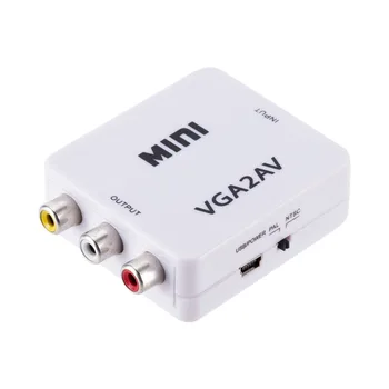 

VGA to AV Mini Converter Adapter with 3.5mm Audio 1080P VGA to AV HD Converter Conversor For PC to TV HD Computer to TV