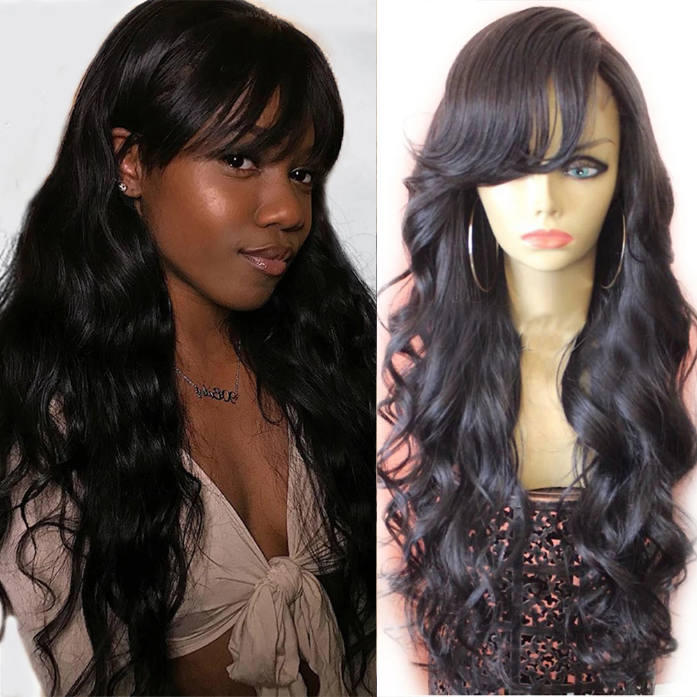Full lace human hair wigs with bangs Clearance