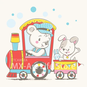

Train Driver Bear Metal Cutting Dies Lovely Driver Bear Doll Cutting Dies Bear with Dog Dies 2020