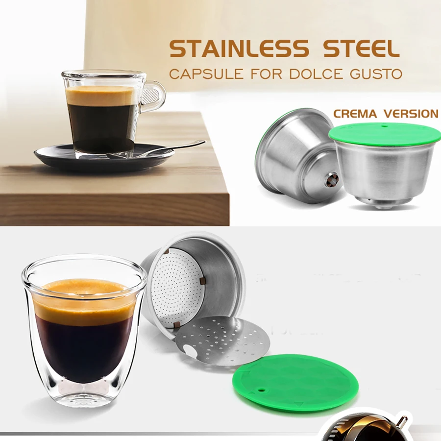 Mejores Ofertas ICafilas Vip Link-cápsula de café Dolce Gusto, de Metal inoxidable reusable, compatible con Nescafé con filtro de tierra p3K3wnJ73