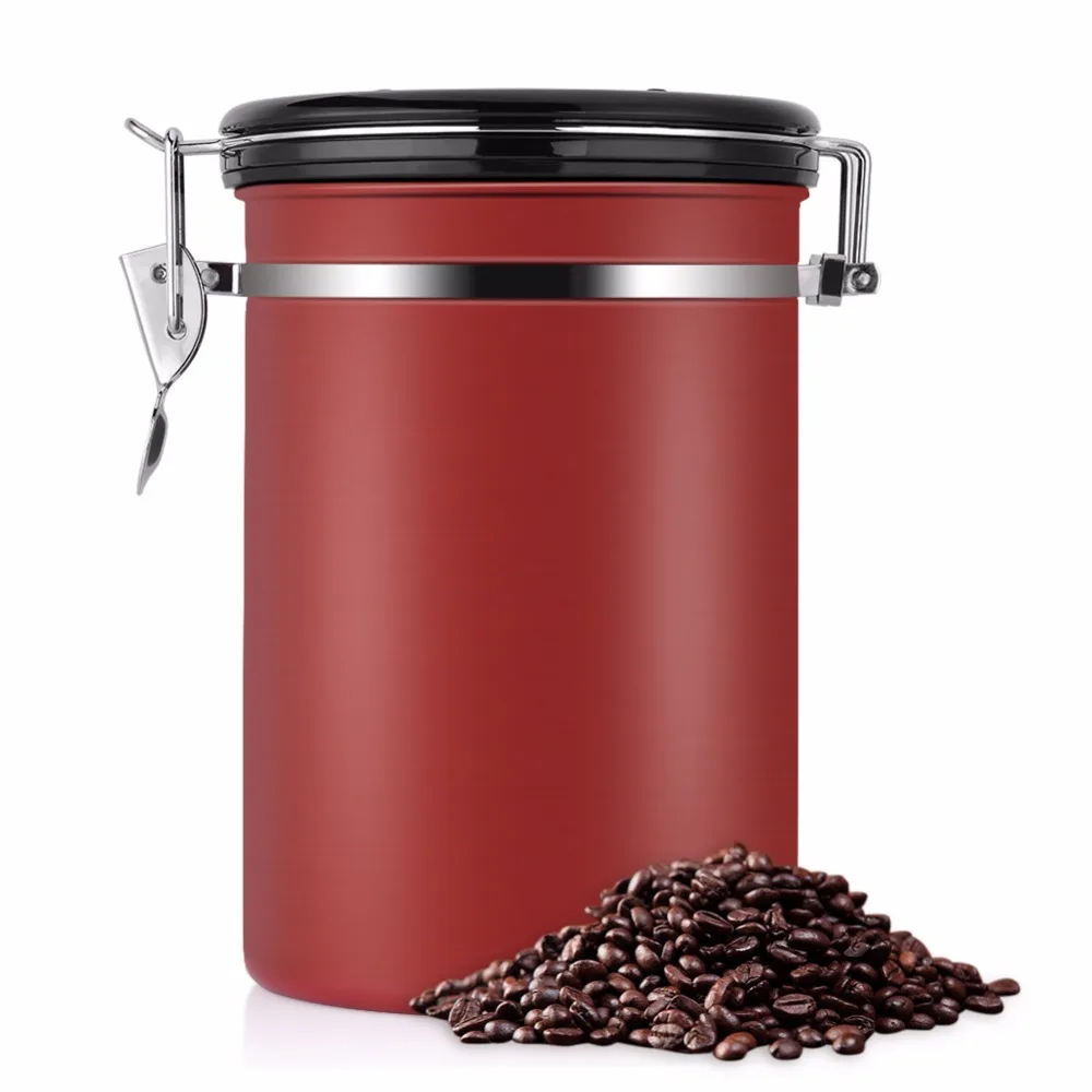 Большой герметичный контейнер для кофе из нержавеющей стали для хранения чая, кухонные комоды, канистра для кофе, чайная посуда