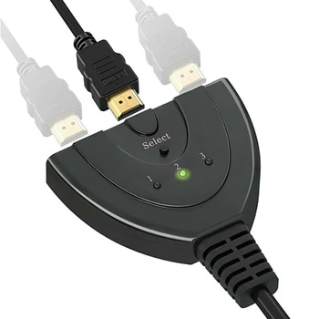 

HDMI Splitter 1080P HD Switch TV Adapter Cable 3 Inputs and 1 Output .