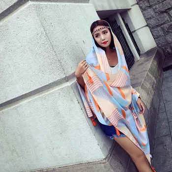 

Long Scarves 2020 Fashion Scarves Cotton Shaw Hijab Scarf Tropical Print Beach Dress Top Summer Scarf For Women Ladies