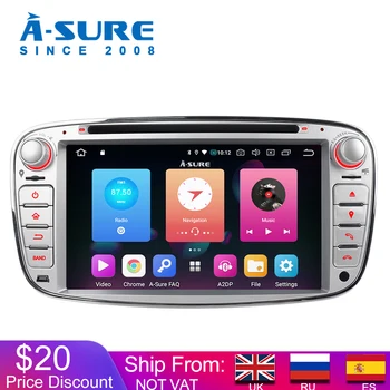 

A-Sure 7 Inch 2 Din Android 9.0 Car Radio GPS DVD Player Navigation For FORD/Focus/S-MAX/Mondeo/C-MAX/Galaxy/Fiesta BT WIFI DAB+