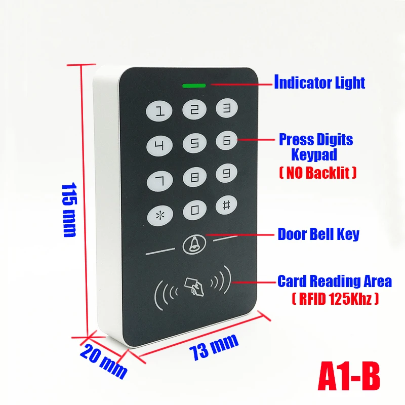 DIY Полный 125 кГц RFID система контроля допуска к двери наборы с мощностью 12 В 5 А без NC