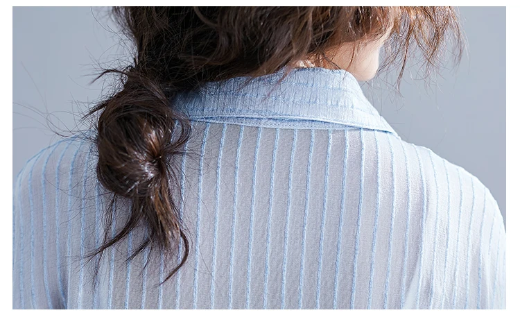 Korean Loose Long Women Sunscreen Trench Coat Summer Turn-down Collar Long Sleeve Striped Causal Women Coats New AE804