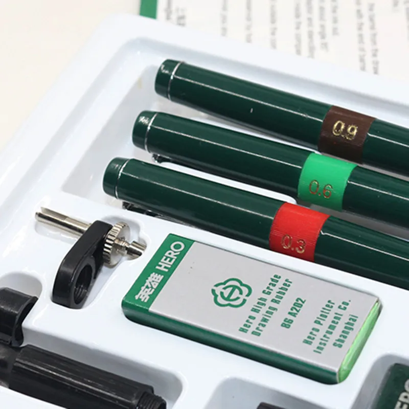 3 Pcs/lot HERO Fiber Technical Needle pen Set Architectural Design Drawing Fountain Pen Repeated Filling Ink Art Painting Supply multifunction pen,dip pen set,ink ballpoint pen