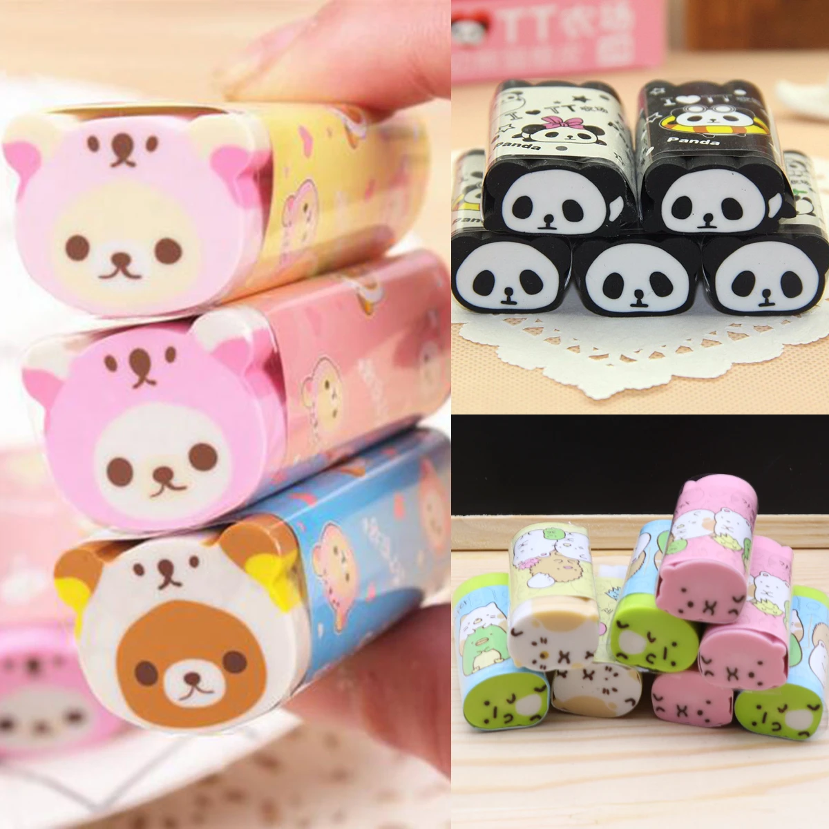 1Pcs Robot Erasers Rubber Eraser Assorted Stationery School Study Gift 
