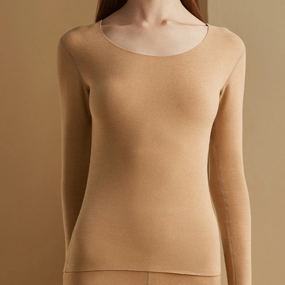 Women Thermal Underwear Warm Seamless Slim High Elasticity Plus Velvet Heating Sexy Thermal Underwear Sets Women Winter Clothes