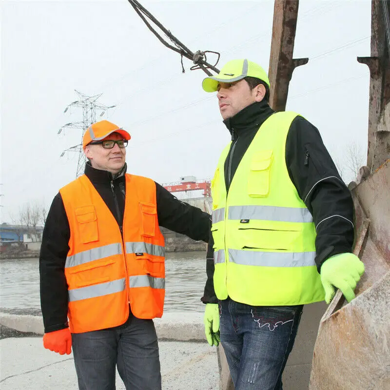 Уличные шляпы высокая видимость регулируемая бейсболка Hi-Vis безопасность желтый оранжевый шляпа от солнца