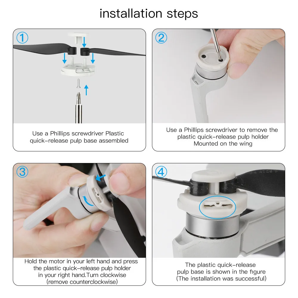 new Drone For DJI MAVIC Mini Propeller & Release Blade Quick Release Blade 4726F Propeller Paddle Base Replacement #C