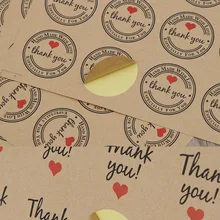 MissYe Store 60 шт сердце Спасибо круглые наклейки этикетки для печати крафт бумага на заказ для свадьбы Сделай своими руками подарок конфетная бумага бирка