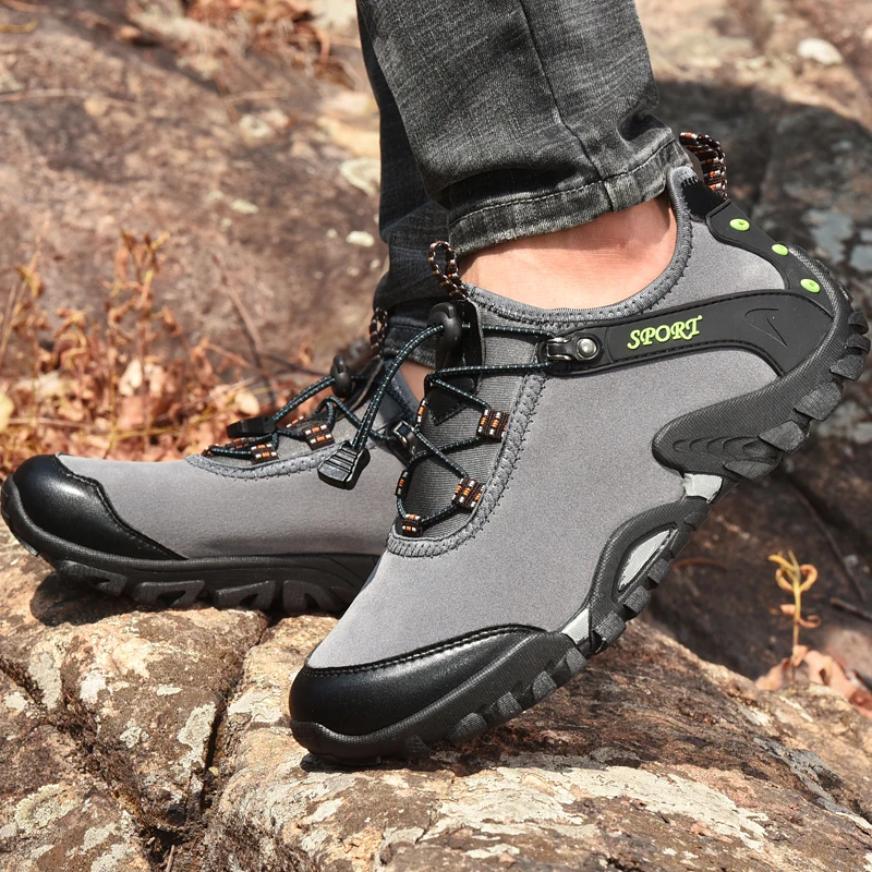 POLALI/ мужские кроссовки в стиле ретро для пеших прогулок, Классические мужские кроссовки для трекинга, альпинизма, альпинизма, Мягкие Замшевые резиновые ботинки