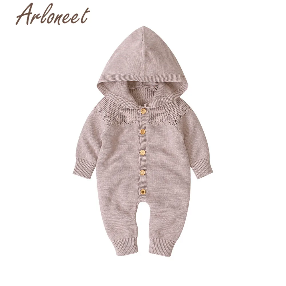 ARLONEET пижамы для новорожденных, для маленьких мальчиков, комбинезон для девочек, зимний с пуговицами для маленьких девочек Песочник Комбинезон хлопковый вязаное пальто, комбинезон для новорожденных, Bebe Menina