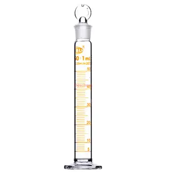 

50ml,Glass Measuring Cylinder With Ground Joint Stopper Lab Chemical Glassware