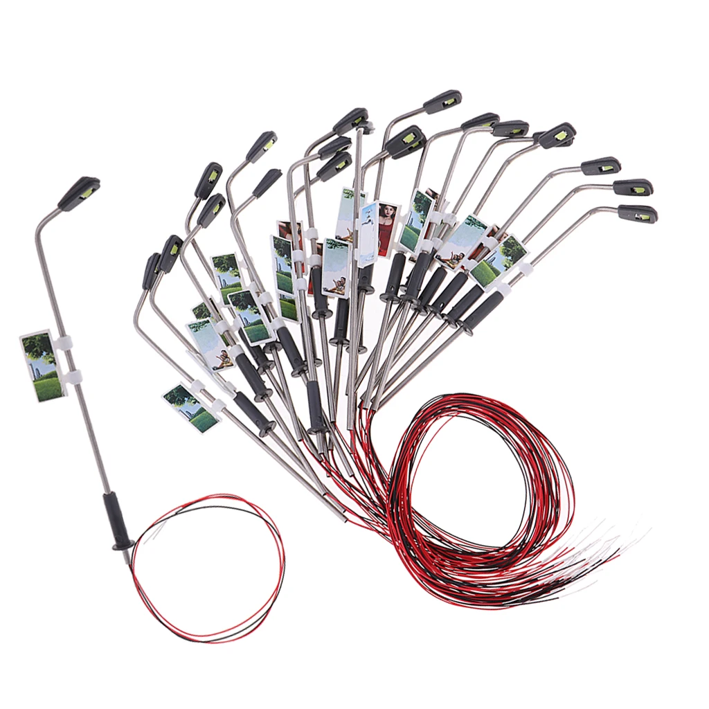 HO Model Railway Park Landscape Decoration 20x 1/150 3V LED Lamppost Lights