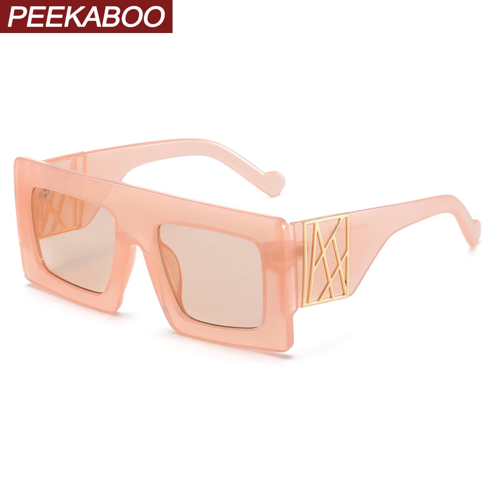 Женские солнцезащитные очки в толстой оправе Peekaboo Розовые Квадратные