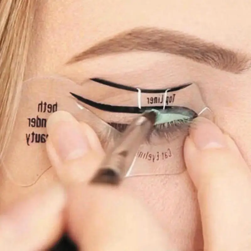 Smokey-plantilla para delinear ojos, sombra de ojos, guía de maquillaje, juego de herramientas sencillas, 10 Uds.