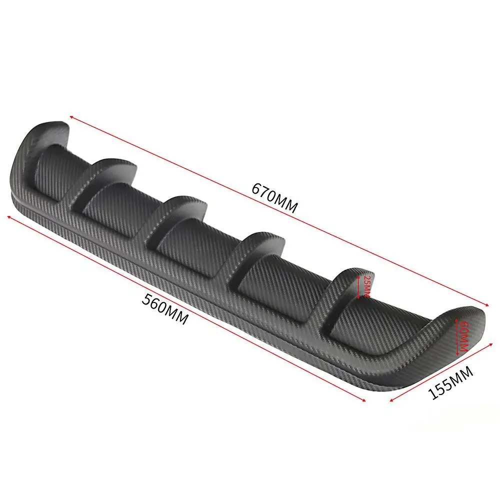 

67cm Universal Car Lower Rear Body ABS Bumper Diffuser Shark Fin Kit Spoiler
