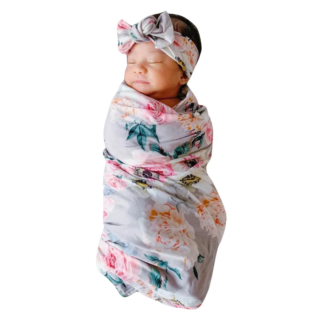 Пеленки с цветами одеяло обертывание повязка на голову одеяло для новорожденных Пеленка, Новорожденный ребенок обертывание мягкий муслин пеленать детское одеяло s новорожденный