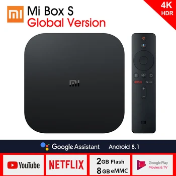 

Original Global Xiaomi Mi TV Box S 4K Ultra HD Android TV 8.1 HDR 2G 8G WiFi Google Cast Netflix Smart TV Mi Box 4 Media Player