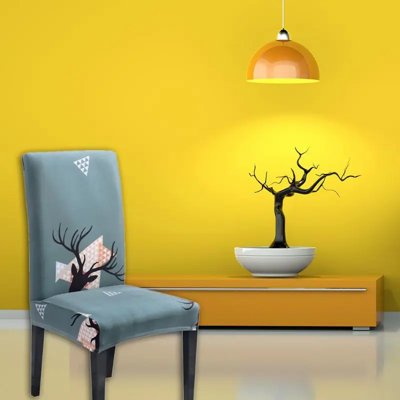 Растягивающийся эластичный Чехол для стула «Рождество», съемные чехлы на стулья, рождественские украшения, обеденный стул, Рождественская шапка для отеля