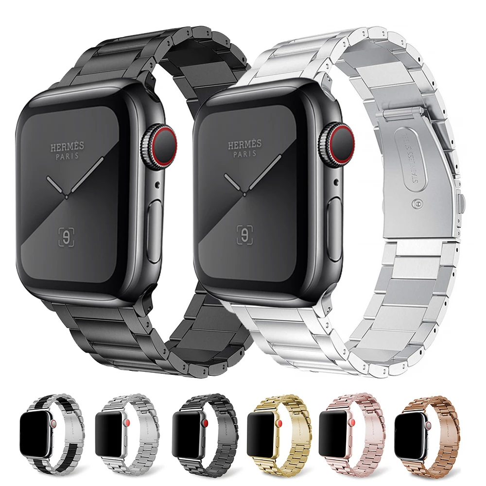 

Stainless Steel Strap for Apple Watch 5 40mm 44mm Band Metal Links Bracelet iWatch Strap for Series 1 2 3 4 42mm 38mm