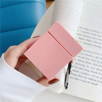 

Fashion Cute Colorful Candy Color Squares Soft Silicone Protective Cover Shockproof Case Skin With Lanyard for airpods 1/2