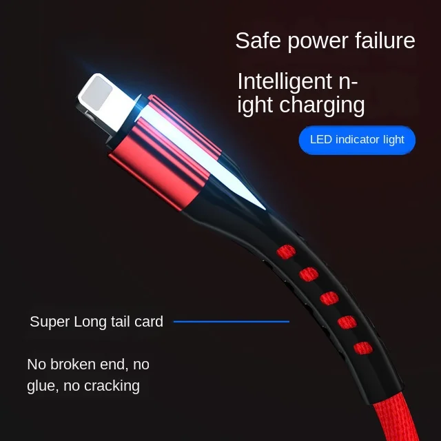 

Intelligent power-off anti overcharge data line applicable to type-C Android Apple fast charging mobile phone charging line