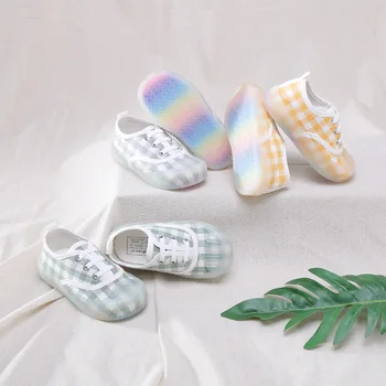 

Kids Sneakers Lattice Boys Shoes Jelly Bottom Girls Princess Shoes Comfortable Children Casual Shoes Slip on Baby Walking Shoes