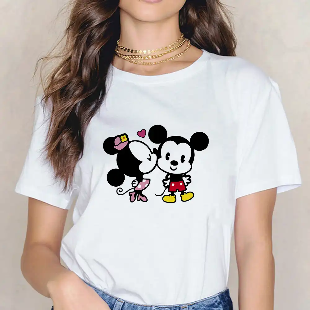 ディズニーかわいいマウスミッキーミニーのカップルプリントtシャツ女性半袖ルーズ愛好家のtシャツ夏ユニセックスtシャツシャツトップドロップシップ Tシャツ Aliexpress