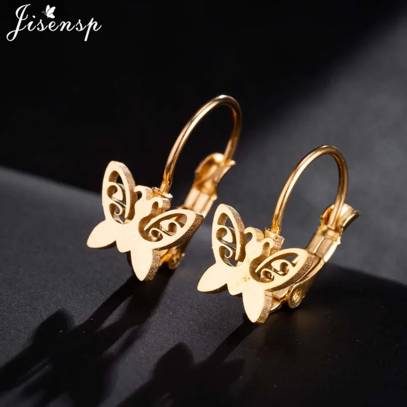 Jisensp маленькие золотые серьги серебряные серьги-кольца с бабочкой для женщин серьги-гвоздики с животными ювелирные украшения, серьги аксессуары mujer - Окраска металла: GED209