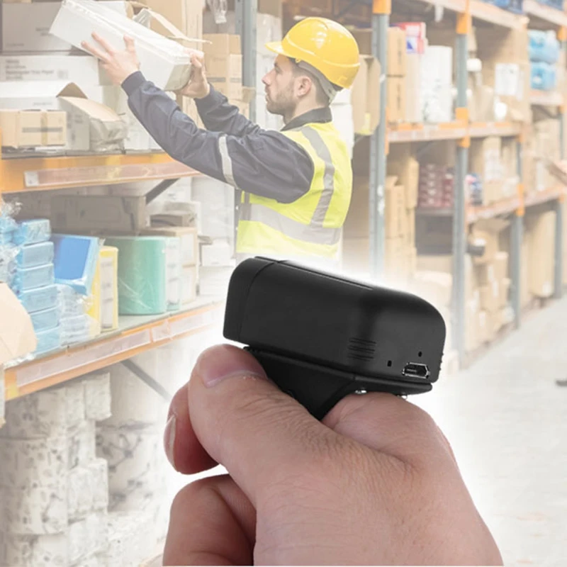 Мини-размер Bluetooth беспроводной сканер штрих-кода носимых колец считыватель CCD 1D 2D