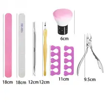 8 шт. набор инструментов для маникюра, вилка для мертвой кожи, толкатель, сделай сам, разделитель пальцев, профессиональные ножницы, щетка для педикюра, дизайн ногтей, салон, губка, пилка