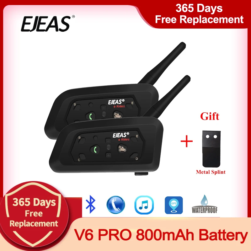 1x V6 BT Bluetooth Motorcycle Helmet Interphone Intercom Headset Riders 1x V6 BT Bluetooth Motorcycle Helmet Interphone Intercom Headset Riders