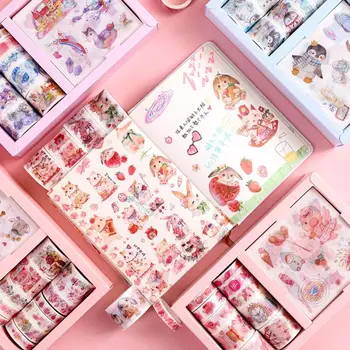 

Cute Cartoon Animal Washi Tape Japanese Paper Stickers Set Adhesive Masking Label Scrapbooking Stationery