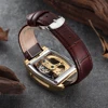 Gold Watch Men Automatic Mens Watches Top Brand Luxury 2020 Casual Golden Bridge Leather Strap Male Wristwatch часы мужские 4