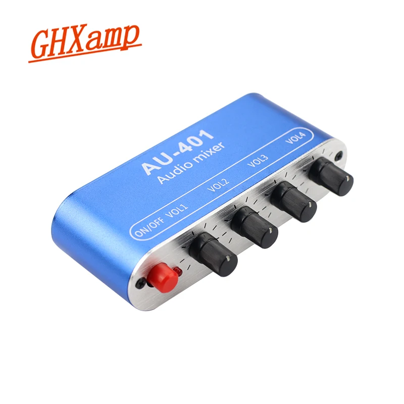 Comprar Mezclador estéreo GHXAMP (4 entradas, 1 salida) controla individualmente la caja del amplificador para auriculares DC12V