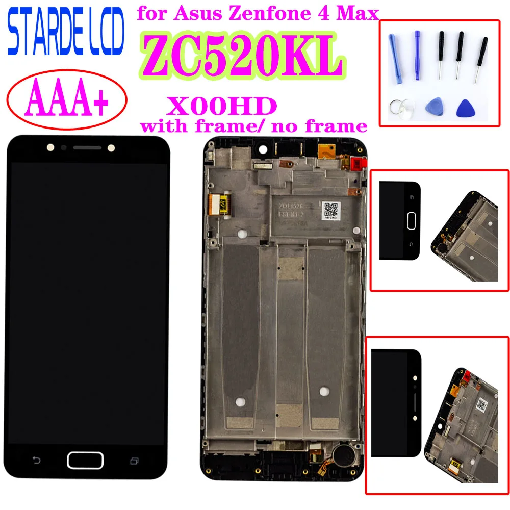 Starde 5.2'' Screen for Asus Zenfone 4 Max ZC520KL X00HD LCD Display Touch Screen Digitizer Glass Assembly with Frame and Tools