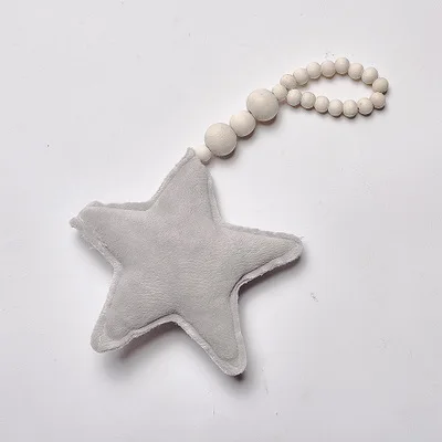 gray star Украшение для детской комнаты, аксессуары для детской комнаты, детские вещи для новорожденных, декор для детской комнаты, луна, звезда, деревянные бусины, реквизит для фотосъемки - Цвет: gray star