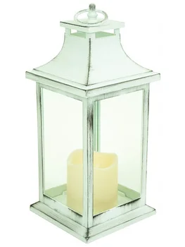 

Lantern LED candle effect Wood Arts Home White 30x13,5X13,5 cm