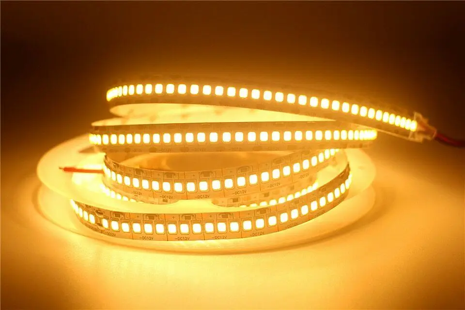 5 м в партии DC 12 В/24 В 10 мм двойной PCB 2835 SMD 1200 светодиодные полосы ip20 SMD 3528 jk1342 - Испускаемый цвет: Тёплый белый
