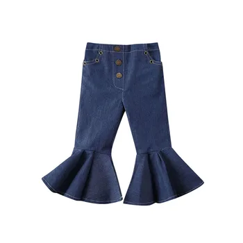 

Pydcoco US Stock 1-6 Years Fashion Toddler Kids Baby Girl Jeans Long Pants Denim Bell-Bottoms Pants Casual Trousers
