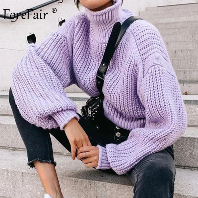 purple knitwear