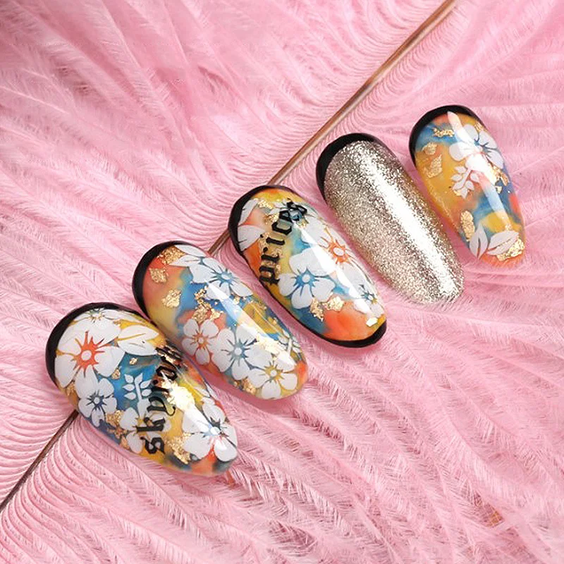 Полосатая Форма 3D стикер для ногтей самоклеющийся клейкий трансферный s