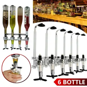 

Wall Mounted Wine Liquor Drinks Dispenser Bar Wine Holder 6 Bottles Shots Stand Machine Bar Tool For Beer Soda Coke Fizzy Soda