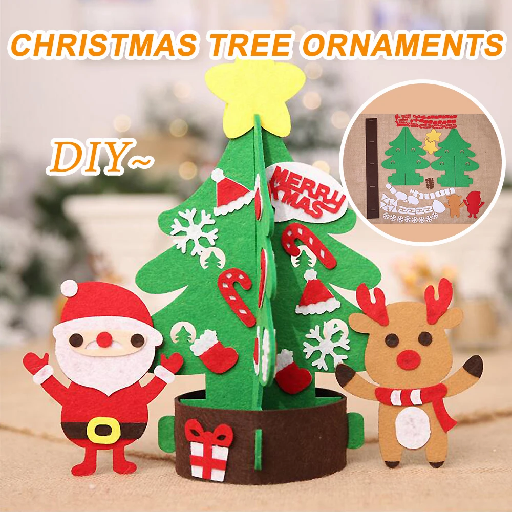 2019 новейшая Рождественская настольная елка DIY войлочная Рождественская елка со светом для детей ясельного возраста Рождественский