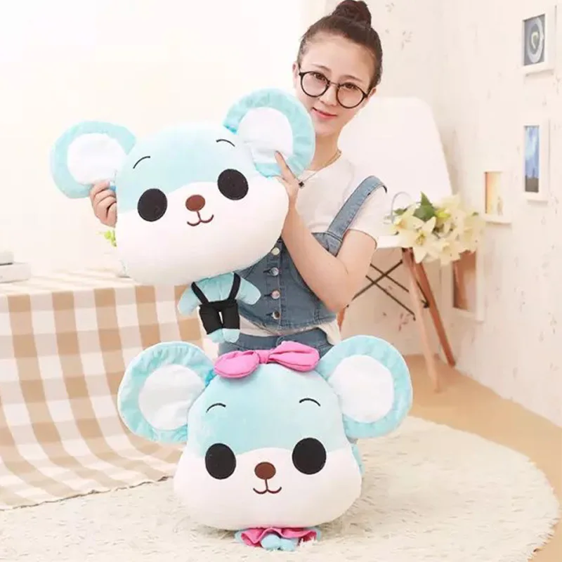 

New Style Summer Big-Ear Mouse Pillow Triple Use Airable Blanket Plush Toys-Processing Customizable Logo